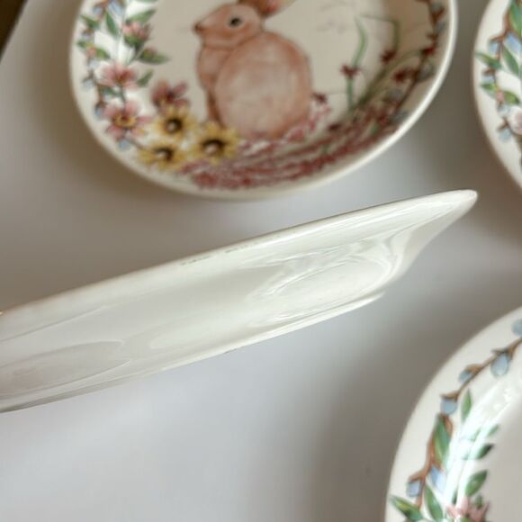 Sur La Table Bunny Rabbit Plates Set Of 6 Easter Holiday Plates 8.75” - Picture 7 of 8
